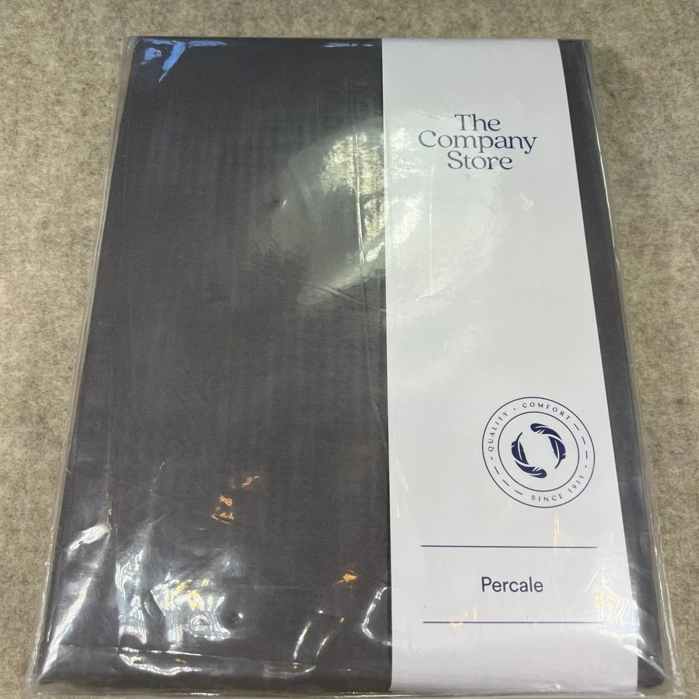 Twin XL Fitted Sheet GRAPHITE The Company Store 100% Cotton Percale NEW in PKG